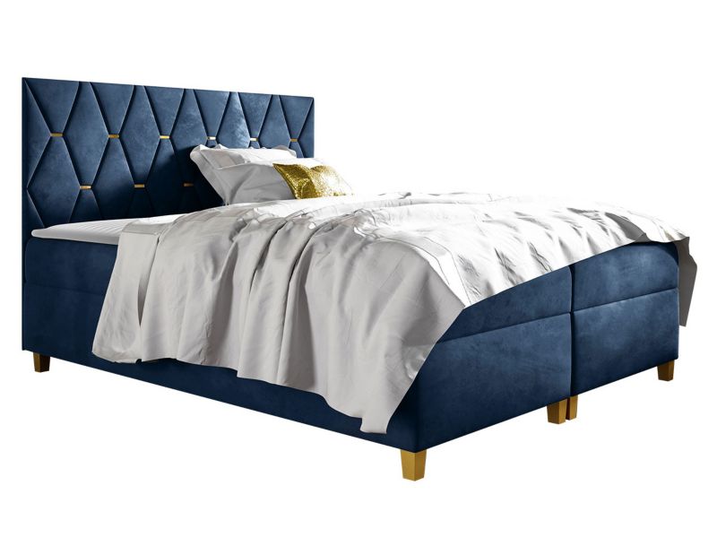 Łóżko kontynentalne MIRJAN 24 Inez 160x200 granatowy 1 szt.