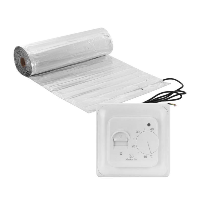 Zestaw mat grzewczych pod panele Mission Air MAL-160 10m² + Aries Biały 1szt