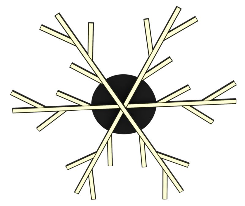 Lampa sufitowa wisząca Apeti Samos czarna wym: 10 x 70 x 70 cm wbudowany LED 40W 1 szt.