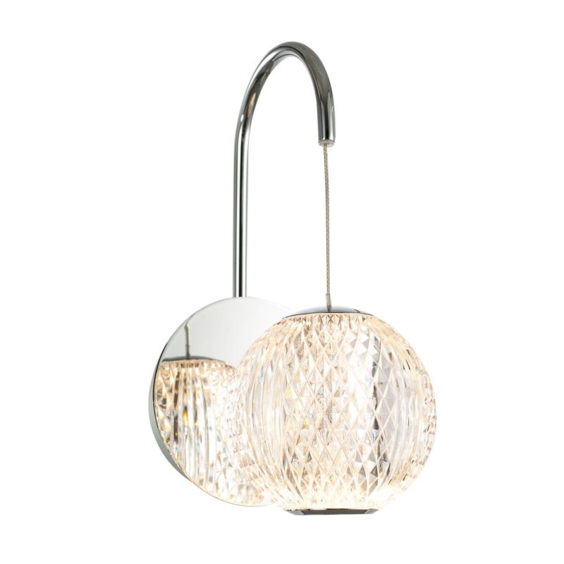 Kinkiet ścienny Italux Rosario chromowany przezroczysty styl klasyczny LED 4.2W 3200K 280lm IP20 wym: 27 x 12 x 18 cm - 1 szt.