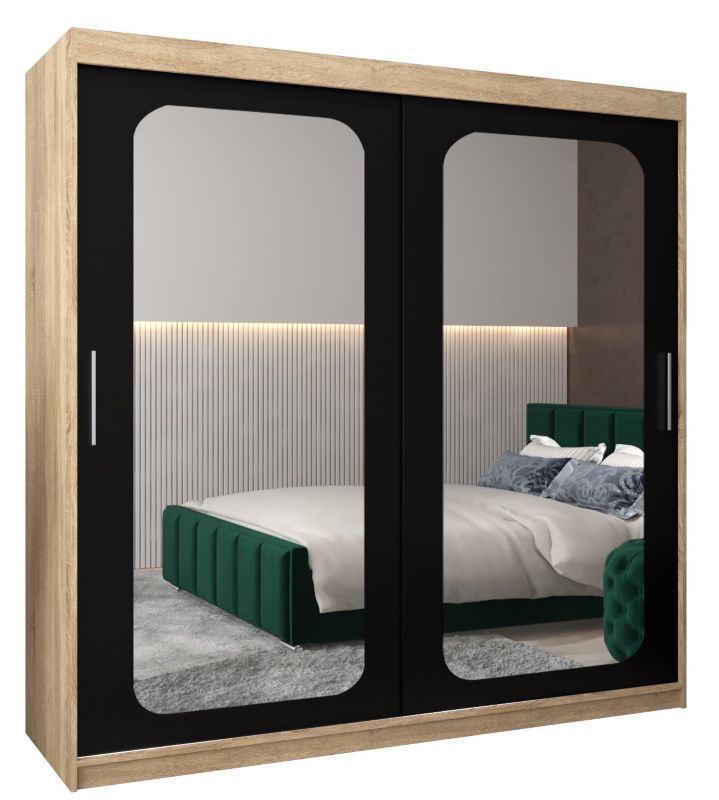 Szafa przesuwna Garderoba Abiks PROMO T3 200 sonoma/czarny 1 szt.