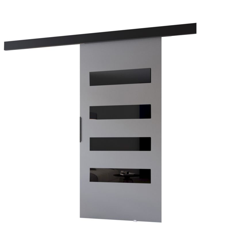 Drzwi przesuwne MINIO go for it PRIM F 86 cm szare z czarną maskownicą 1 szt.