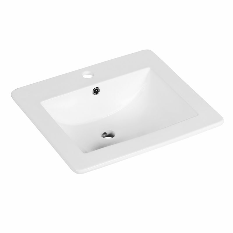 Umywalka wpuszczana w blat Kerra KR-530 prostokątna biała z otworem na baterię 1 szt.