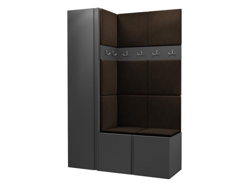 Garderoba MIRJAN 24 Orion IX grafit + brązowy 1 kpl.