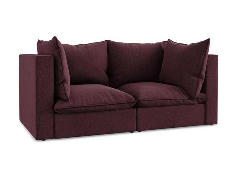 2-osobowa kanapa modułowa LaMiaSofa RAVENNA z tkaniny welwetowej 180x90 cm burgundowy 1 szt.