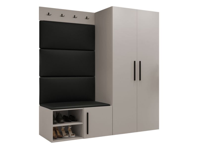 Garderoba MIRJAN 24 Medi I kaszmir + czarna ekoskóra 1 kpl.