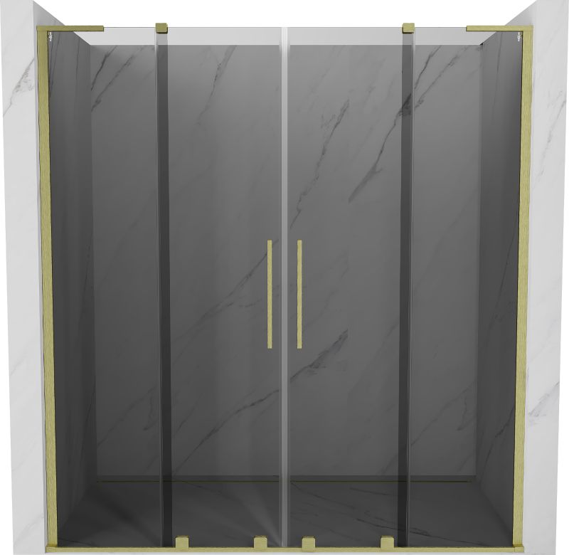 Drzwi prysznicowe rozsuwane Mexen Velar L grafit złoty 200x200 cm 1 szt.