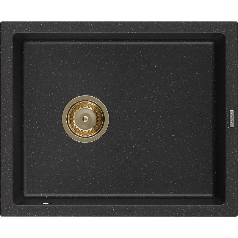 Zlewozmywak Mexen Pedro 1-komorowy czarny/srebrny metalik 560x460 mm 6508561000-73-G