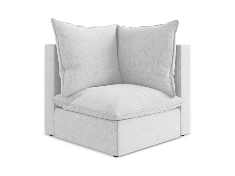 Moduł narożny LaMiaSofa RAVENNA z tkaniny bouclé 90x90 cm srebrny 1 szt.