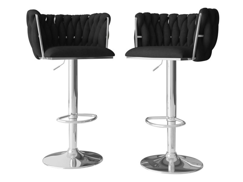 Komplet dwóch hokerów MIRJAN 24 Muz BS-1142/CM czarny 2 szt.