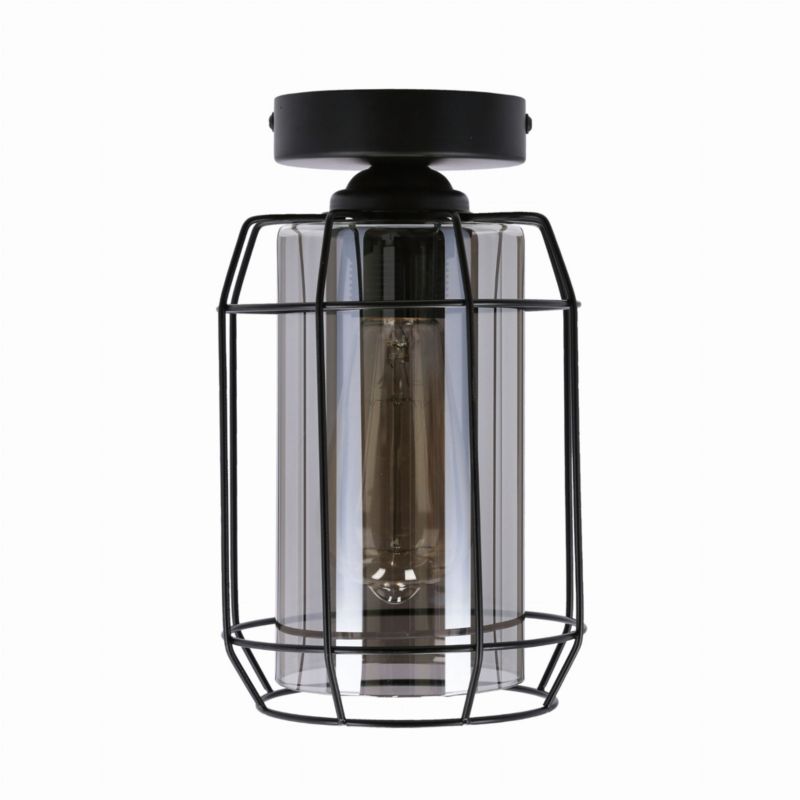 Lampa sufitowa Candellux Jonera czarna-dymiona wym: 23 x 15 x 15 cm 1xE27 x 40W 1 szt.