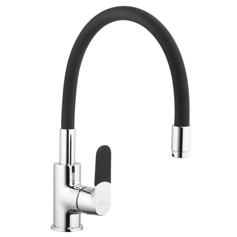 Bateria kuchenna zlewozmywakowa Invena Magic z ruchomą wylewkąc czarna 1 szt,