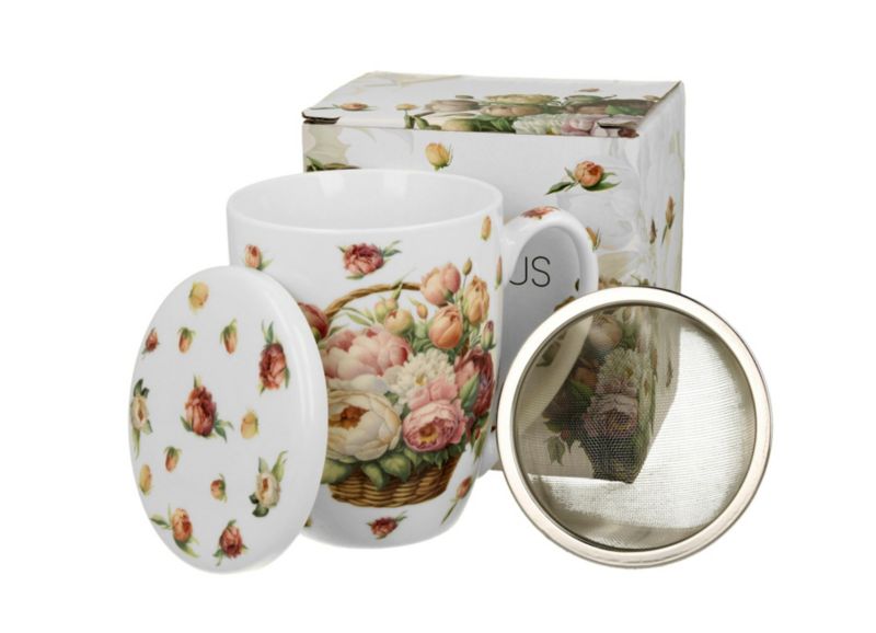 Kubek Piwonie DUO porcelanowy z zaparzaczem 350 ml 1 szt.