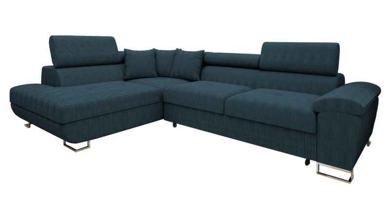 Narożnik z funkcją spania MIRJAN 24 Cotere Sztruks lewy kobaltowy 1 szt.