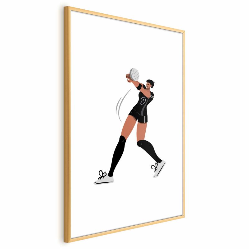 Plakat Artgeist Siatkarka 29,7x42 cm z ramą złotą 1 szt