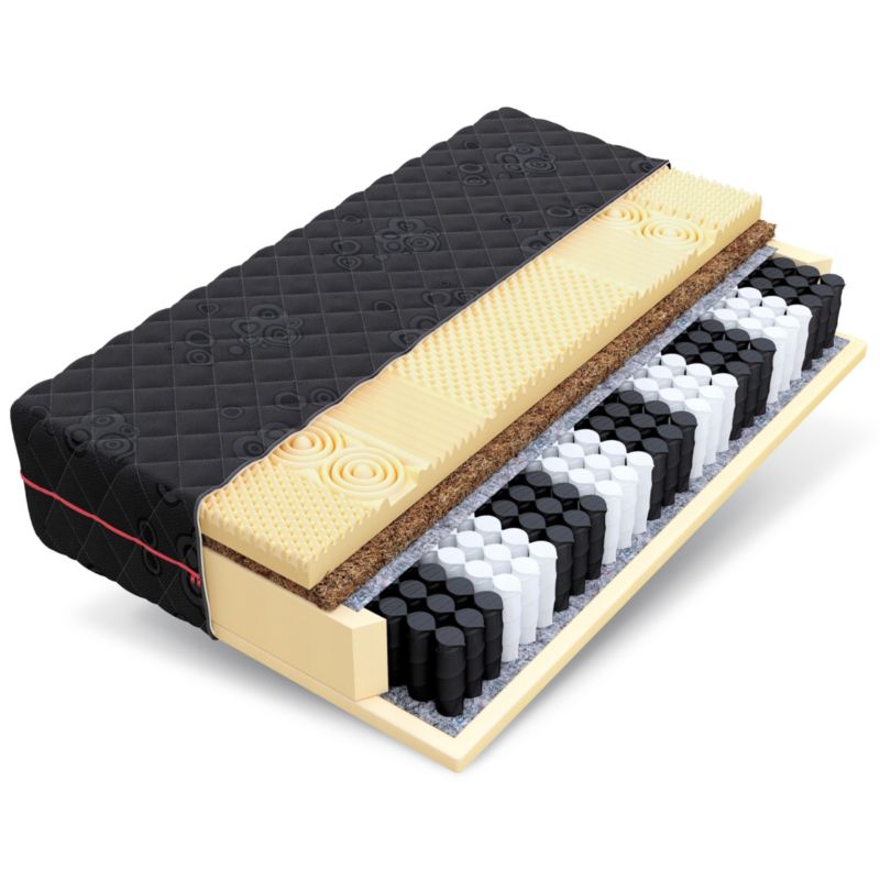Materac kieszeniowy DARK 160X200 sprężyny kieszeniowe 9 stref, wkład kokosowy i profilowana pianka 1 szt.