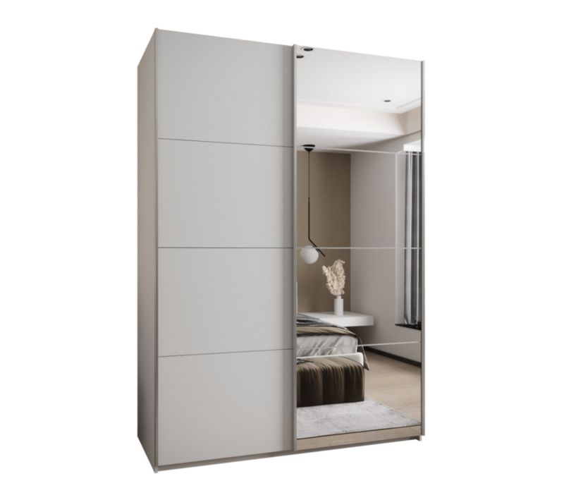 Szafa przesuwna Abiks LUX 3 wysoka szer.170cm biały/biały/srebrny 1szt.