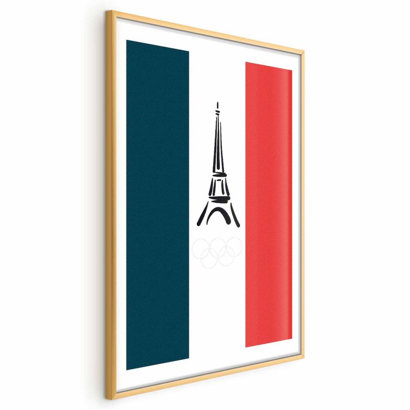 Plakat Artgeist Symbole Francji 40x60 cm z ramą złotą 1 szt