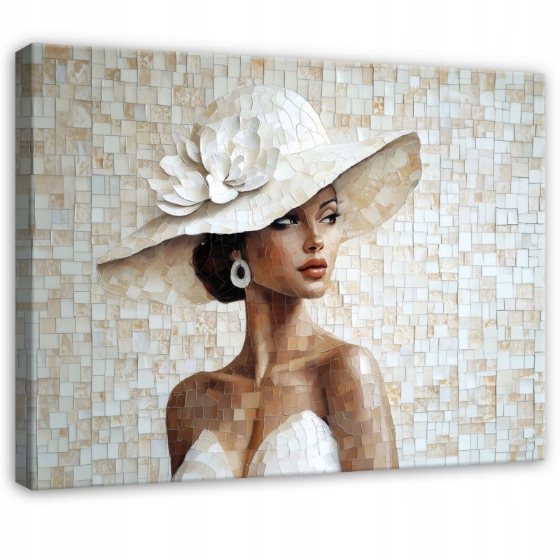 Obraz WALLARENA Do Sypialni Salonu Na Płótnie Kobieta Nowoczesny Abstrakcja Beżowy 100x70 cm PP16143O1 1 szt.