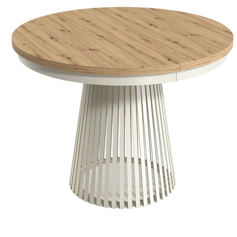 Rozkładany stół Furnidea LAMELLA 100-140-180 cm blat dąb artisan nogi kaszmir 1 szt.