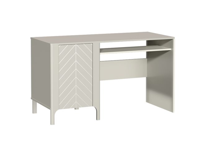 Biurko Furnidea 135 cm kaszmir mat z wysuwaną półką wzór jodełki MALUBA 1 szt.