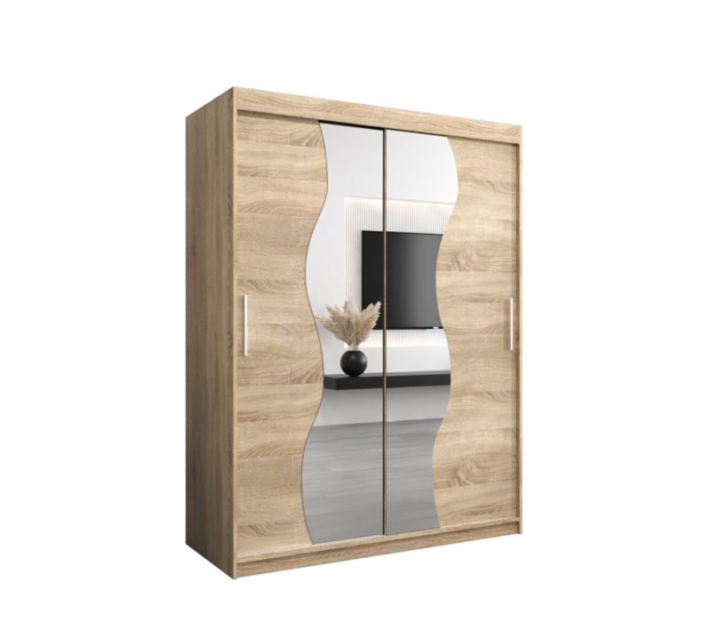 Szafa przesuwna Garderoba Abiks MADRYT 150 dąb sonoma + dąb sonoma 1 szt.