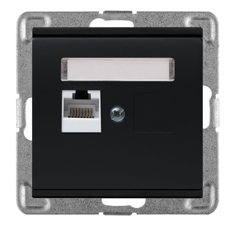 Gniazdo Polmark Verona czarne RJ45