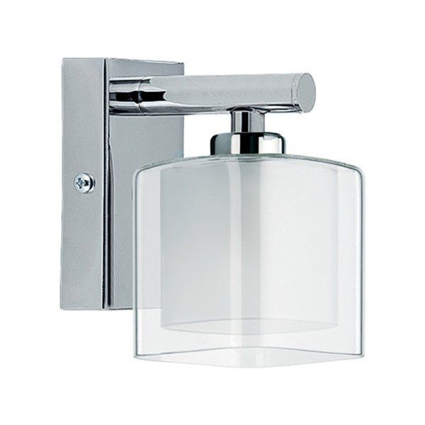 Kinkiet ścienny Alfa Illusion chromowany biały 1 x E14 x 10W IP20 wym: 15 x 15 x 15 cm - 1 szt.