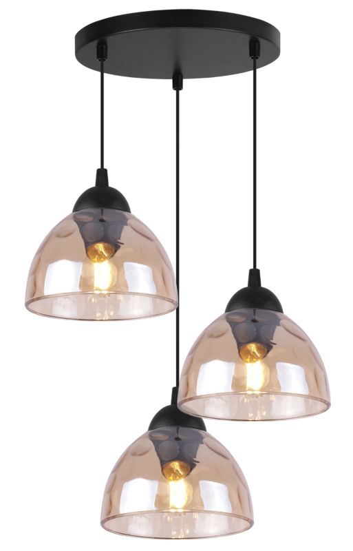 Lampa sufitowa wisząca Light Home LH Venice 3x E27 60W okrągły klosz miodowy 1szt.