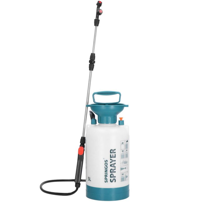 Opryskiwacz ciśnieniowy, sadowniczy Springos 5l spryskiwacz ogrodowy ręczny, teleskopowa lanca 63 cm 1 szt