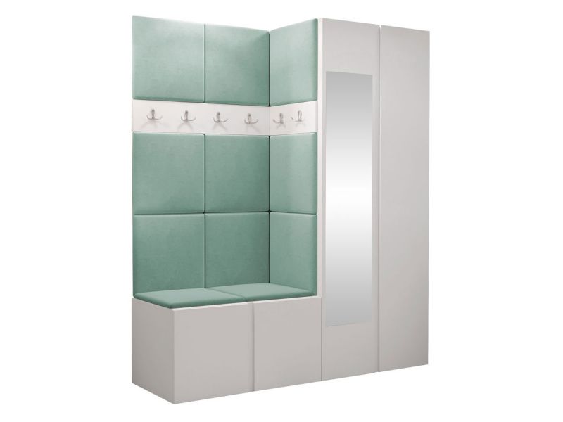 Garderoba MIRJAN 24 Orion XII biały + miętowy 1 kpl.