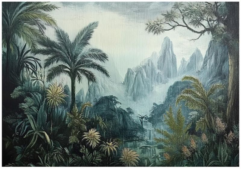 Fototapeta Na Flizelinie WALLARENA 350x250 cm Tapeta Do Sypialni Salonu Kuchni Dżungla Góry Liście 1 szt.