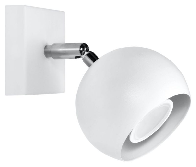 Kinkiet ścienny Sollux Lighting Oculare biały chromowany 1 x GU10 x 40W IP20 wym: 10 x 15 x 8 cm - 1 szt.
