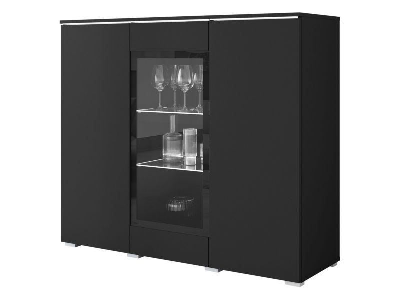 Komoda MIRJAN 24 Vera 120 z białym oświelteniem LED czarny grafit 1 szt.