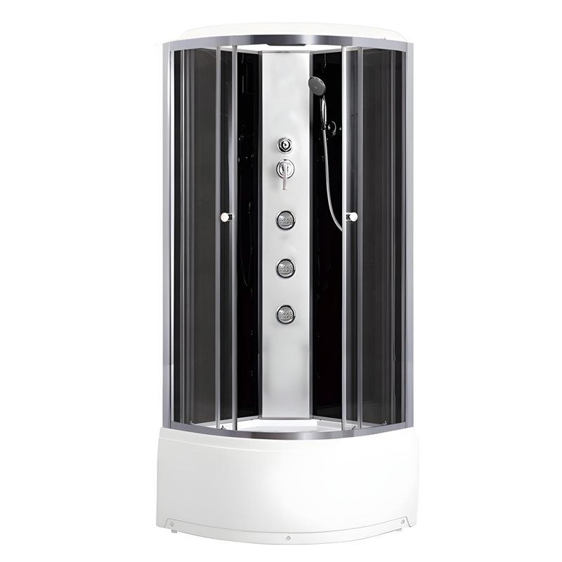 Kabina prysznicowa z hydromasażem DURASAN LOONA HYDRO WT-80, półokrągła, szkło transparentne, satyna 1 szt.