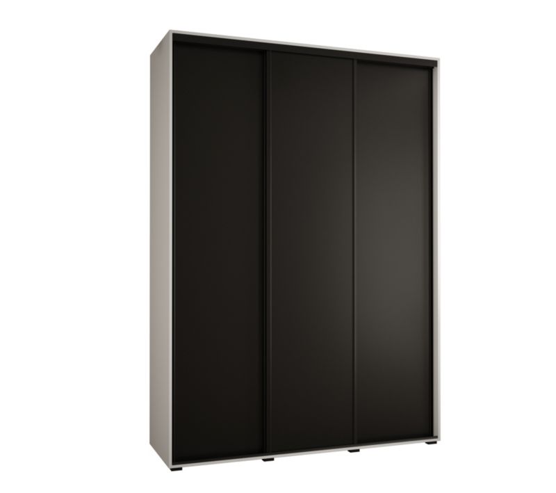 Szafa przesuwna Abiks DAVOS 1 wysoka szer.180cm biały/czarny/czarny 1szt.