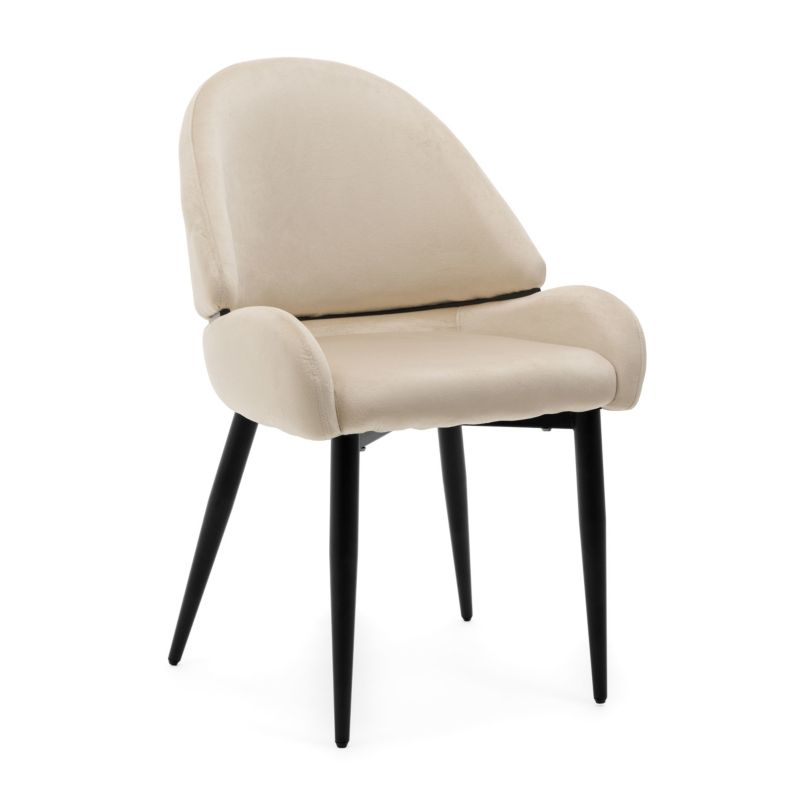 Krzesło tapicerowane New Home BERGAMO beżowe welurowe 1 szt.