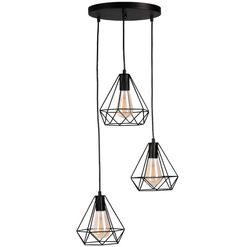 Lampa wisząca Polux Vigo czarna wym: 120 x 40 x 20 cm 3xE27 x 1 szt.