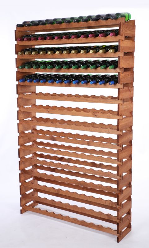 Stojak na wino MODO24 regał modułowy na butelki 15 leżni x 12 butelek montaż bez narzędzi impregnacja brązowa 1 szt.