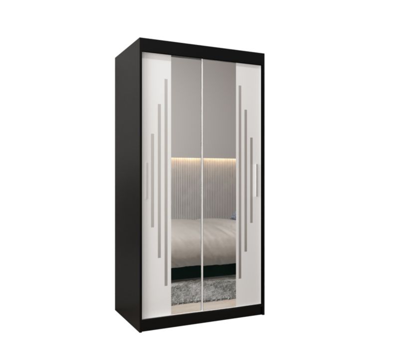 Szafa przesuwna Garderoba Abiks YORK 1 100 czarny/biały 1 szt.