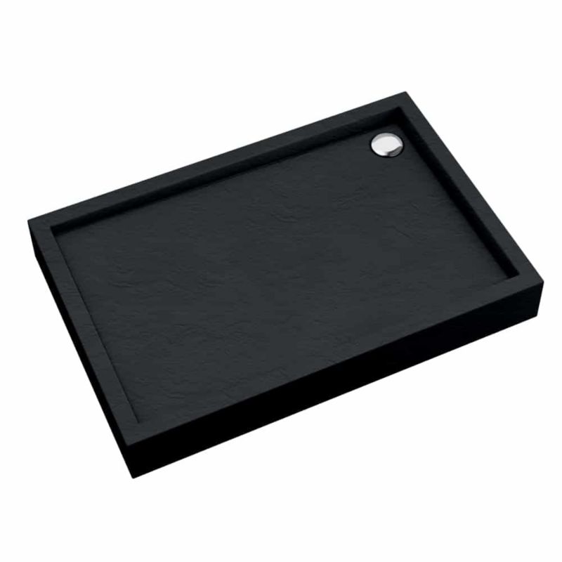 Brodzik akrylowy SCHEDPOL Medium Black Stone prostokątny czarny kamień 80x100 cm 3.4736/C/ST 1 szt.