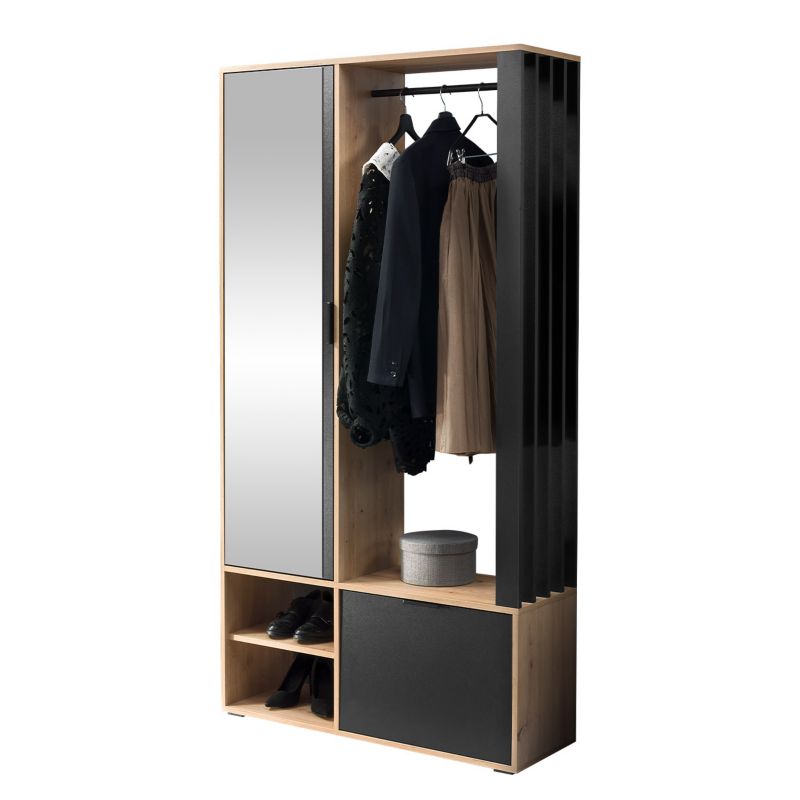 Garderoba MIRJAN 24 Milo dąb artisan/czarny 1 szt.