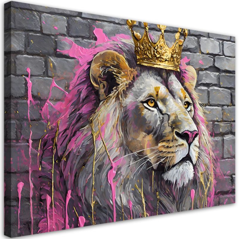 Obraz do salonu sypialni Feeby Król Lew Różowy 120x80 cm 1szt
