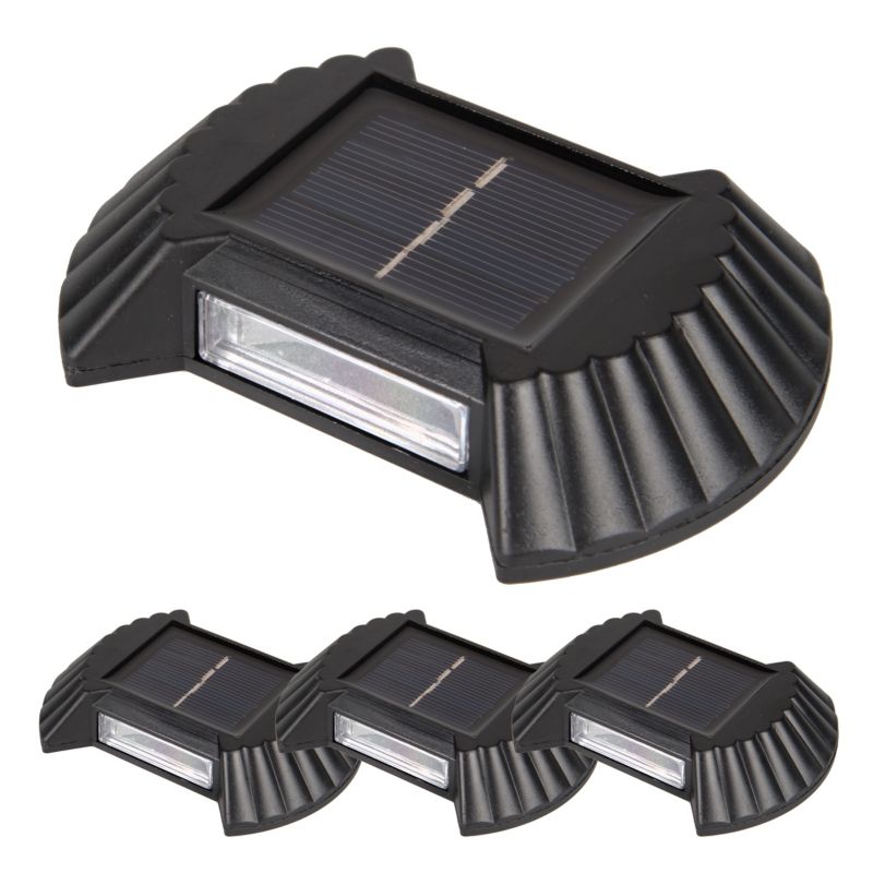 Lampa LED solarna elewacyjna MasterLED kinkiet 4500K IP65 czujnik zmierzchu czarny 4 szt.