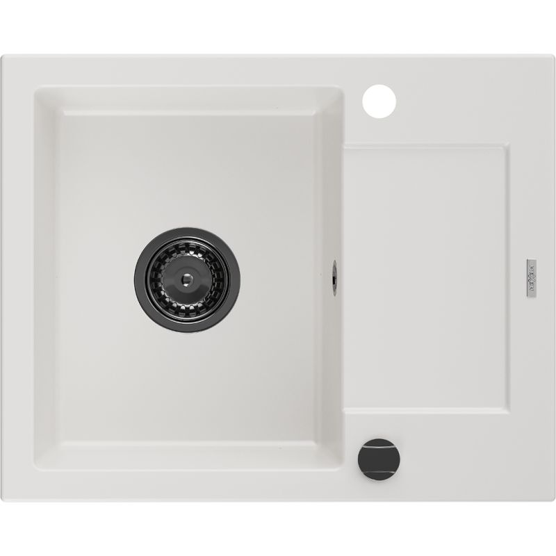 Zlewozmywak wpuszczany Mexen Enzo 1-komorowy czarno-srebrny 576x465 mm - 6506571005-73 1 szt.