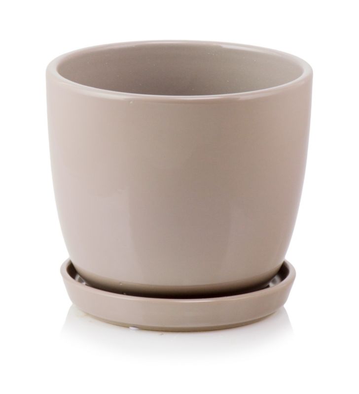 Donica z podstawką 24 cm szara