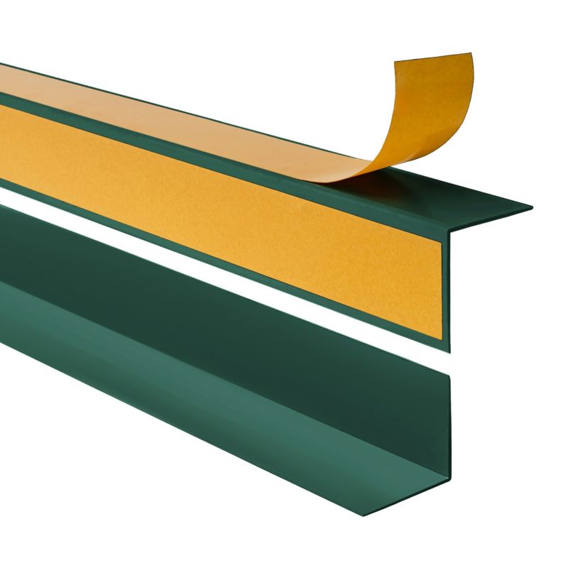 Kątownik twardy PCV 20x20mm, QUEST samoprzylepny, klejony po zewnętrznej stronie, ozdobny profil L kątowy, KTZ, zielony, 1.5m