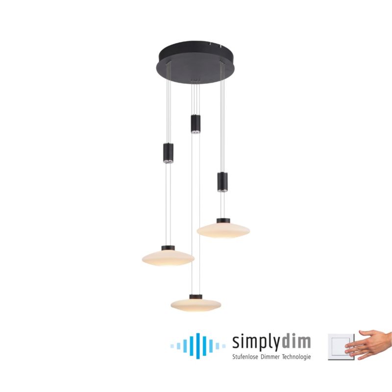 Lampa wisząca Paul Neuhaus Lautada 6950 czarno-biała nowoczesna wbudowany LED 22.5W 1 szt.