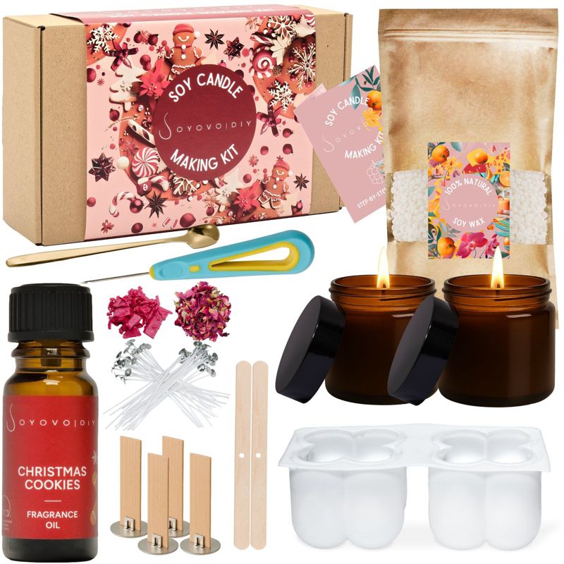 Zestaw do robienia świec sojowych BESTEN Soyovo DIY z foremką minibubble 21 el.
