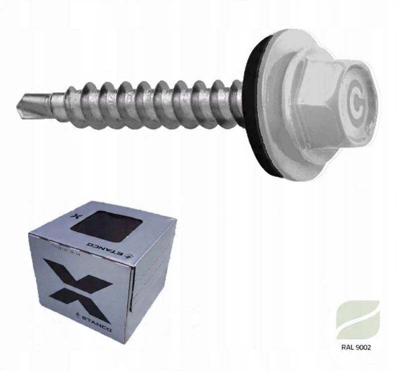 Wkręty Farmerskie Etanco Do Blachy, Zszywka 4,8X35Mm Ral 9002 250 szt.